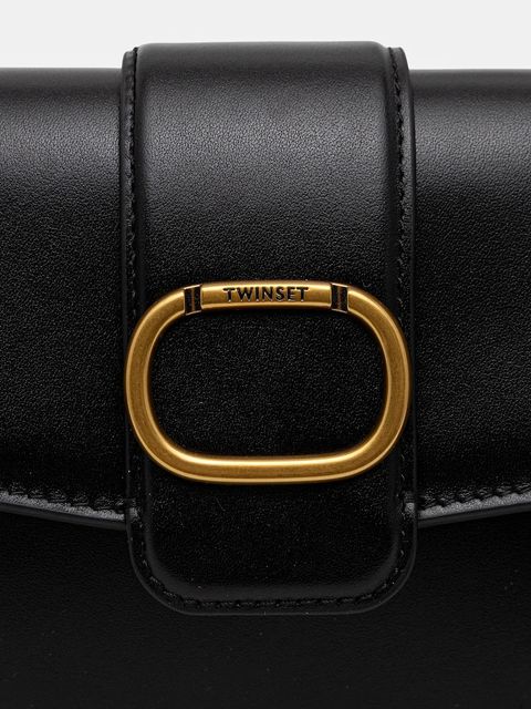Twinset torebka skórzana kolor czarny 252TD836A