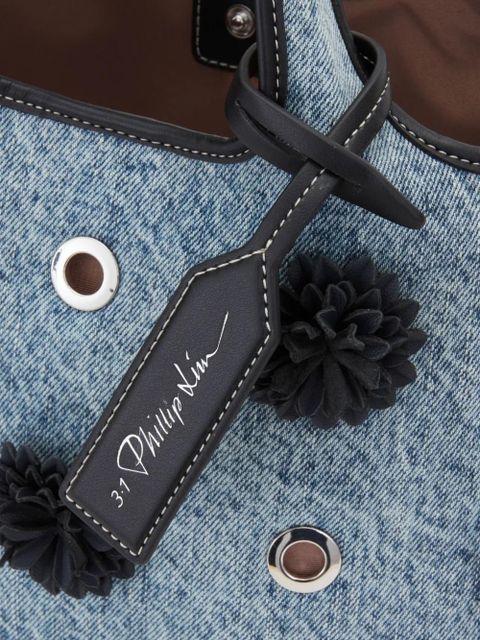 3.1 Phillip Lim flower-embellished eyelet tote bag - Blue