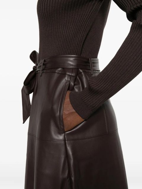 TWINSET long-sleeved belted dress - Brown