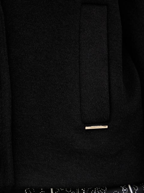 Just Cavalli płaszcz z dodatkiem wełny kolor czarny 79PAT441 CNY13