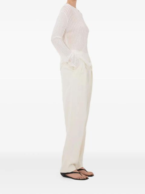 LouLou de Saison Hedora semi-sheer ribbed jumper - White