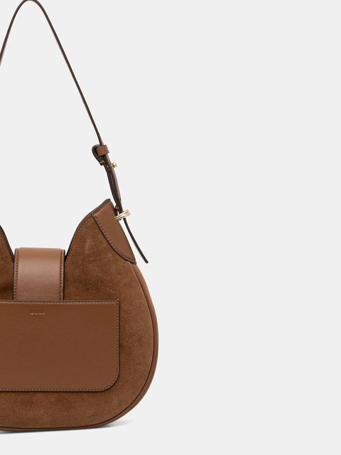 BOSS torebka zamszowa BOSS BEYOND Hobo S