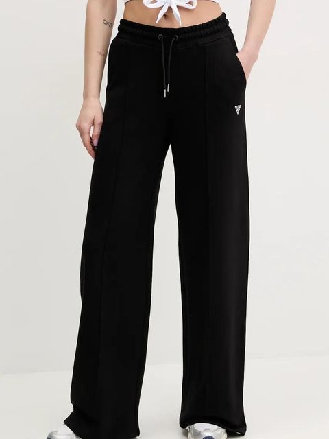 Guess spodnie dresowe bawełniane PRIMULA damskie kolor czarny gładkie V5GB07 KCRP0 - zdjęcie produktu nr 1