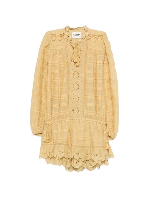 MARANT ÉTOILE long-sleeve ruffled mini dress - Neutrals - zdjęcie produktu nr 1