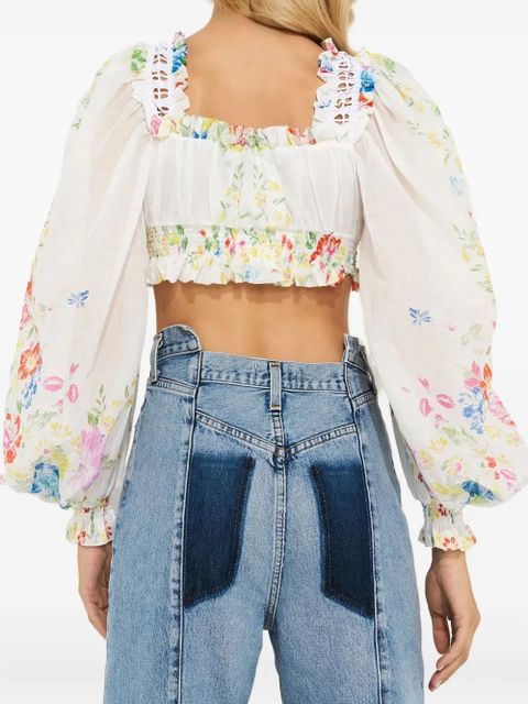 Charo Ruiz Ibiza Hince floral square-neck top - White - zdjęcie produktu nr 2