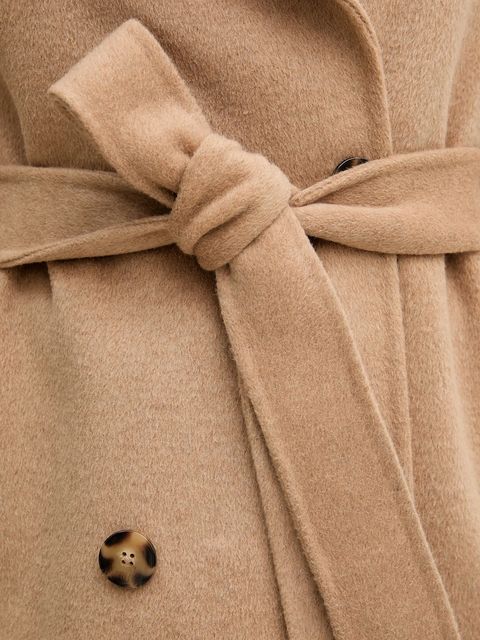 Pedro del Hierro płaszcz z dodatkiem wełny kolor brązowy 7522237