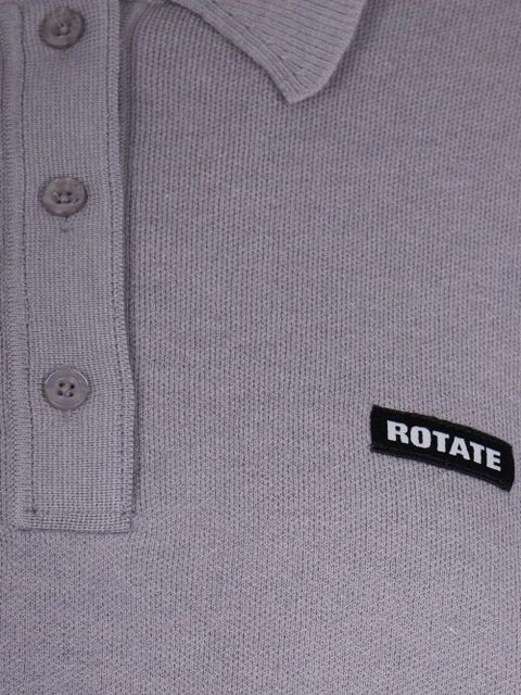 ROTATE BIRGER CHRISTENSEN Slinky Knit buttoned polo top - Grey - zdjęcie produktu nr 2