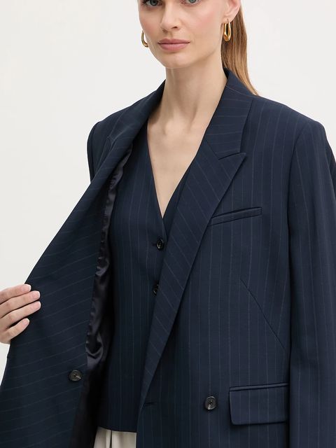 BOSS marynarka Janka-DB2 kolor granatowy dwurzędowa wzorzysta 50548492