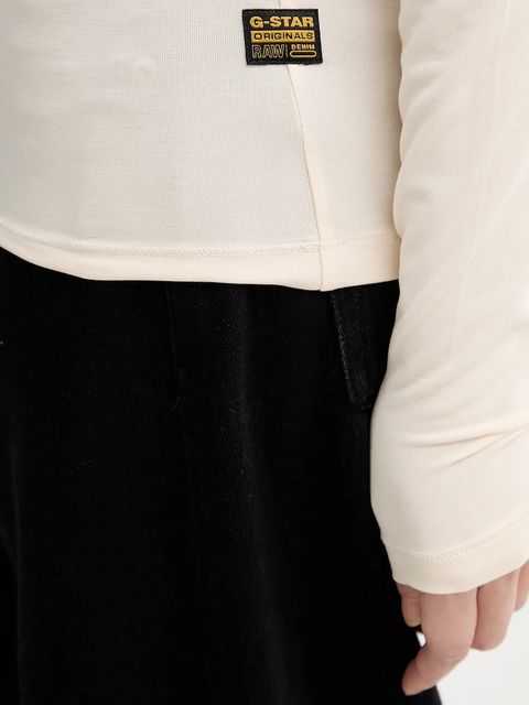 G-Star longsleeve kolor beżowy z półgolfem D27968-E299