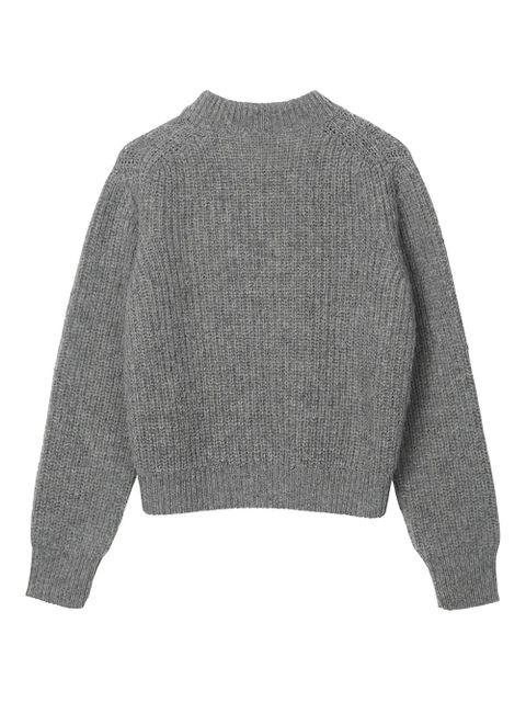 Cecilie Bahnsen Bega fisherman knit flower appliqué pullover - Grey - zdjęcie produktu nr 2