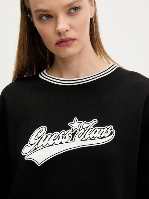 Guess Jeans bluza damska kolor czarny z nadrukiem W5BQ23 KC811