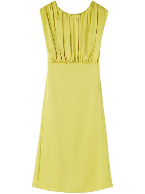 Jil Sander gathered sleeveless midi dress - Green - zdjęcie produktu nr 1