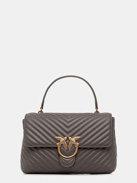 Pinko torebka skórzana kolor szary 100042 A0GK - zdjęcie produktu nr 1