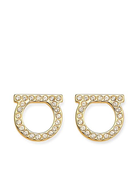 Ferragamo Gancini crystal-embellishment earrings - Gold - zdjęcie produktu nr 1