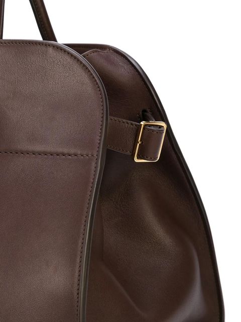 The Row Margaux leather tote - Brown
