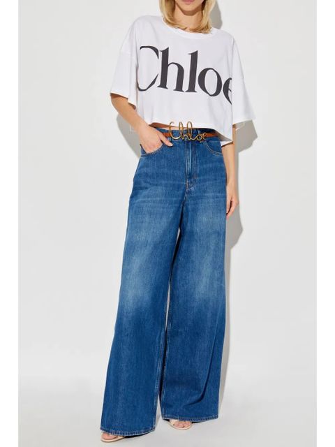 Chloé logo-print crop top - White - zdjęcie produktu nr 2