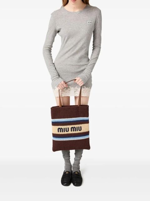 Miu Miu crochet tote bag - Brown