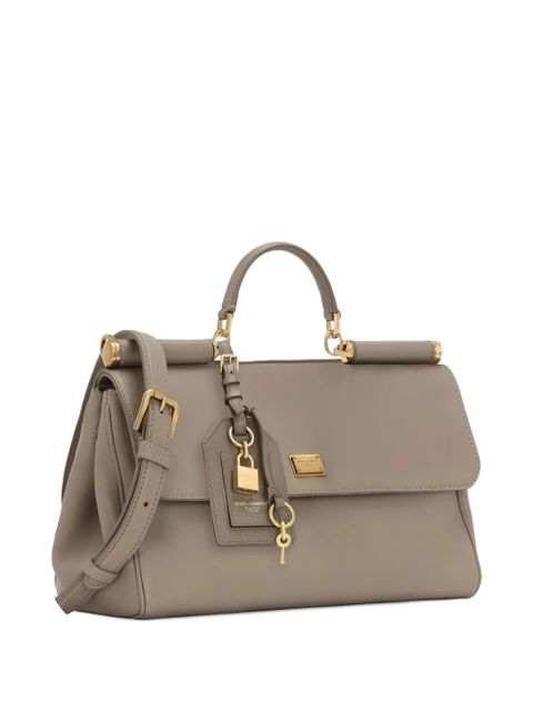 Dolce & Gabbana My Sicily lock-charm leather tote bag - Neutrals