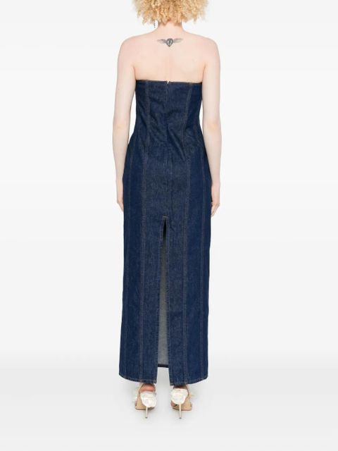 Magda Butrym strapless denim midi dress - Blue
