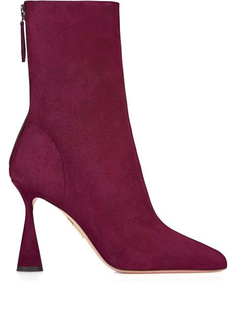 Aquazzura 95mm Amore zip-fastening heeled boots - Purple