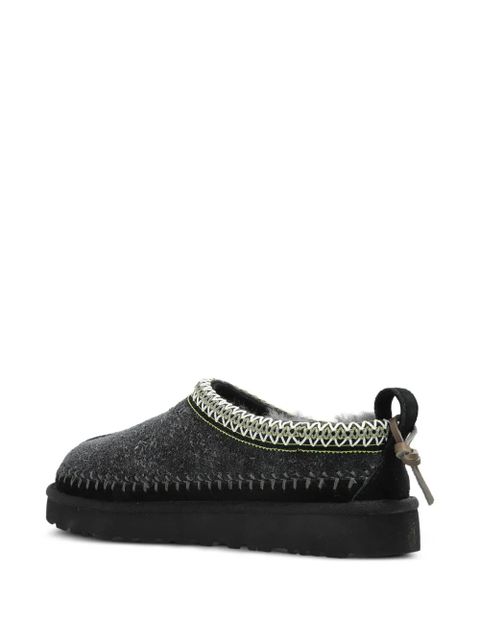 UGG braided-trim sheepskin slippers - Black