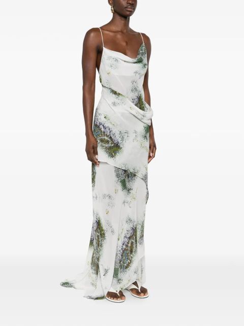 Christopher Esber cowl-neck slip maxi dress - White