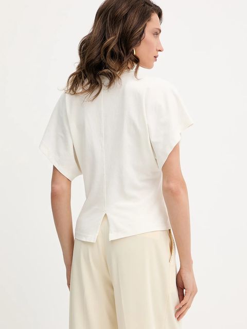 BOSS Orange t-shirt bawełniany damski kolor beżowy 50543502