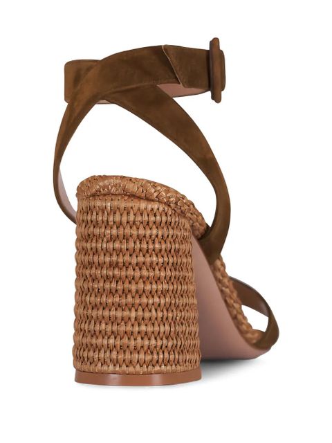 Gianvito Rossi Luana woven buckled-fastening sandals - Brown