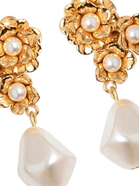Jennifer Behr Romina flower-pearl earrings - Gold