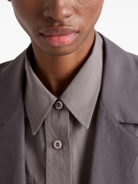 Prada single-breasted double poplin coat - Grey