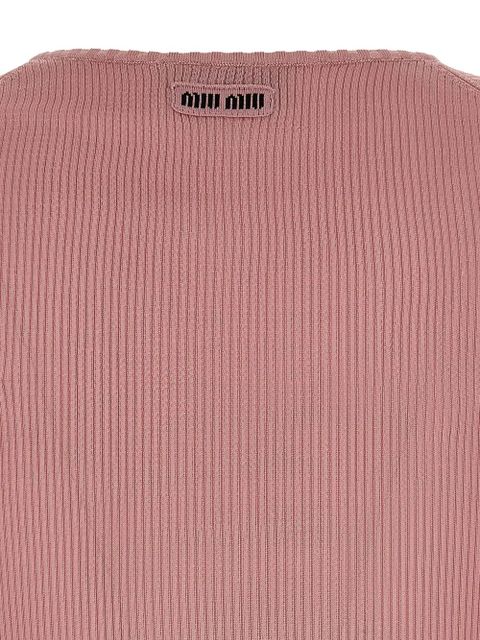 Miu Miu V-neck ribbed silk jumper - Pink