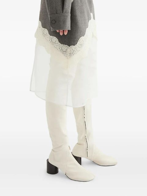 Jil Sander lace-trimmed layered skirt - Grey - zdjęcie produktu nr 2