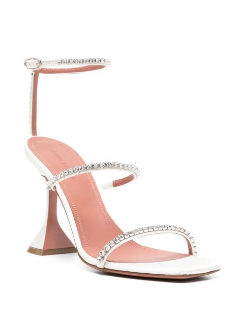 Amina Muaddi Gilda crystal-embellished sandals - White - zdjęcie produktu nr 2