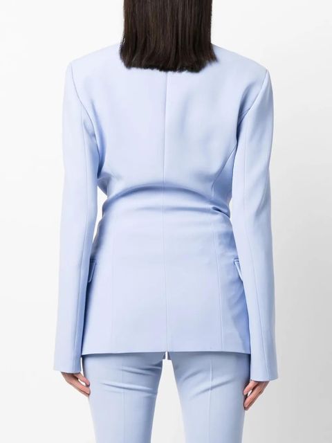 The Attico collarless single-breasted blazer - Blue - zdjęcie produktu nr 2