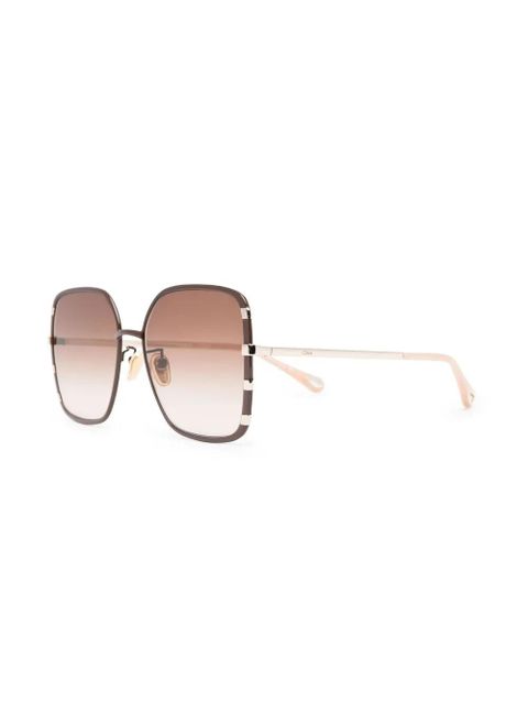 Chloé Eyewear Benjamine oversized-frame sunglasses - Brown - zdjęcie produktu nr 2