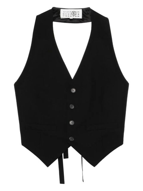 MM6 Maison Margiela buttoned waistcoat - Black - zdjęcie produktu nr 2