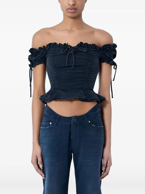 Balenciaga gathered cropped Top - Black - zdjęcie produktu nr 1