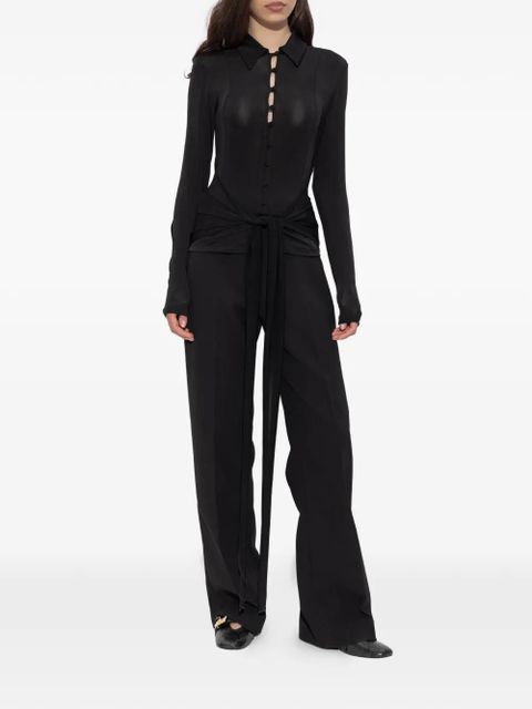 GANNI tie-detail blouse - Black