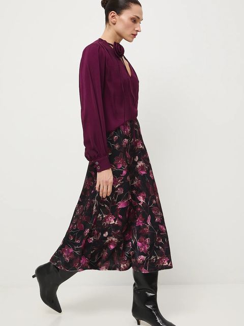 Medicine spódnica kolor czarny midi rozkloszowana - zdjęcie produktu nr 1