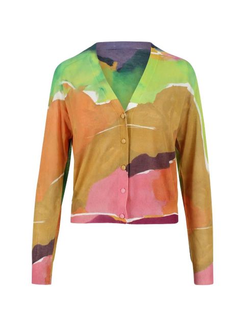 Ulla Johnson V-neck print cardigan - Orange - zdjęcie produktu nr 1