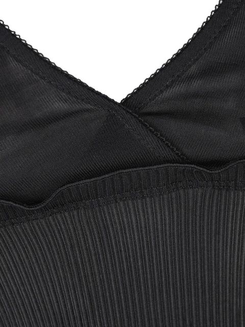 Saint Laurent ribbed silk tank top - Black