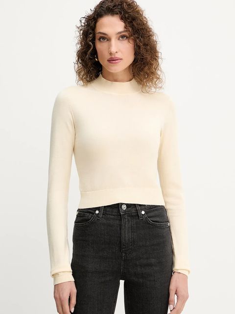 Silvian Heach sweter LOLA damski kolor beżowy z półgolfem GPA25554LU - zdjęcie produktu nr 1