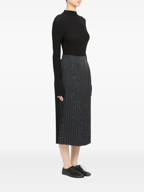 MM6 Maison Margiela pleated print skirt - Black