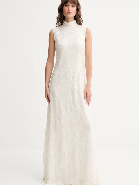 Rotate sukienka ślubna kolor beżowy maxi rozkloszowana 114196857 - zdjęcie produktu nr 1