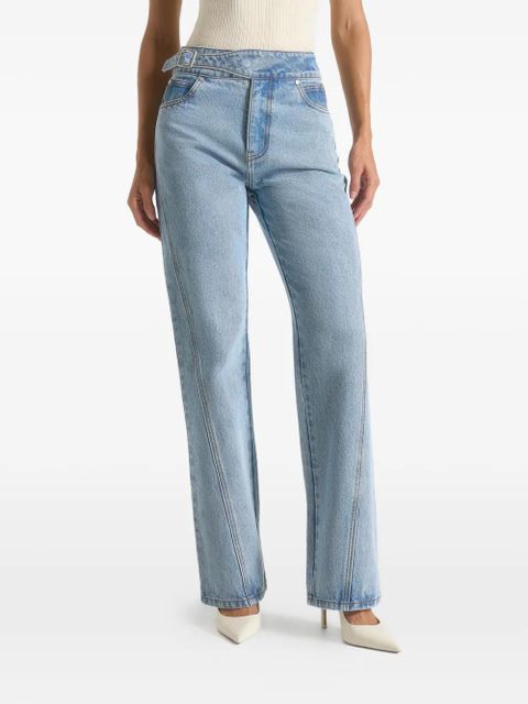 Manière De Voir Joane waist-adjuster twisted-leg jeans - Blue