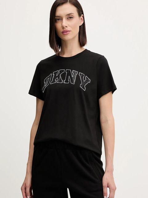 Dkny t-shirt bawełniany damski kolor czarny DP5T1500 - zdjęcie produktu nr 1