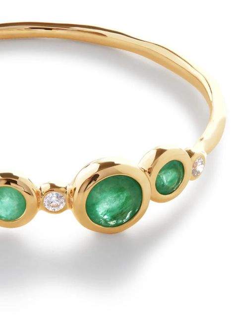 Monica Vinader 14kt yellow gold Siren diamond and emerald ring - zdjęcie produktu nr 2