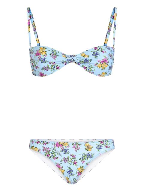 Dolce & Gabbana floral-print twist bikini - Blue - zdjęcie produktu nr 1