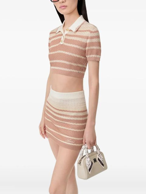 AMIRI striped polo-neck top - Pink