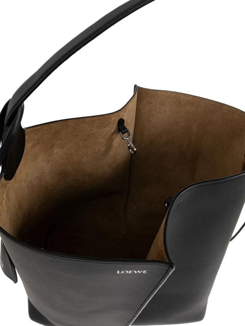 LOEWE large Bilbao leather bucket bag - Black